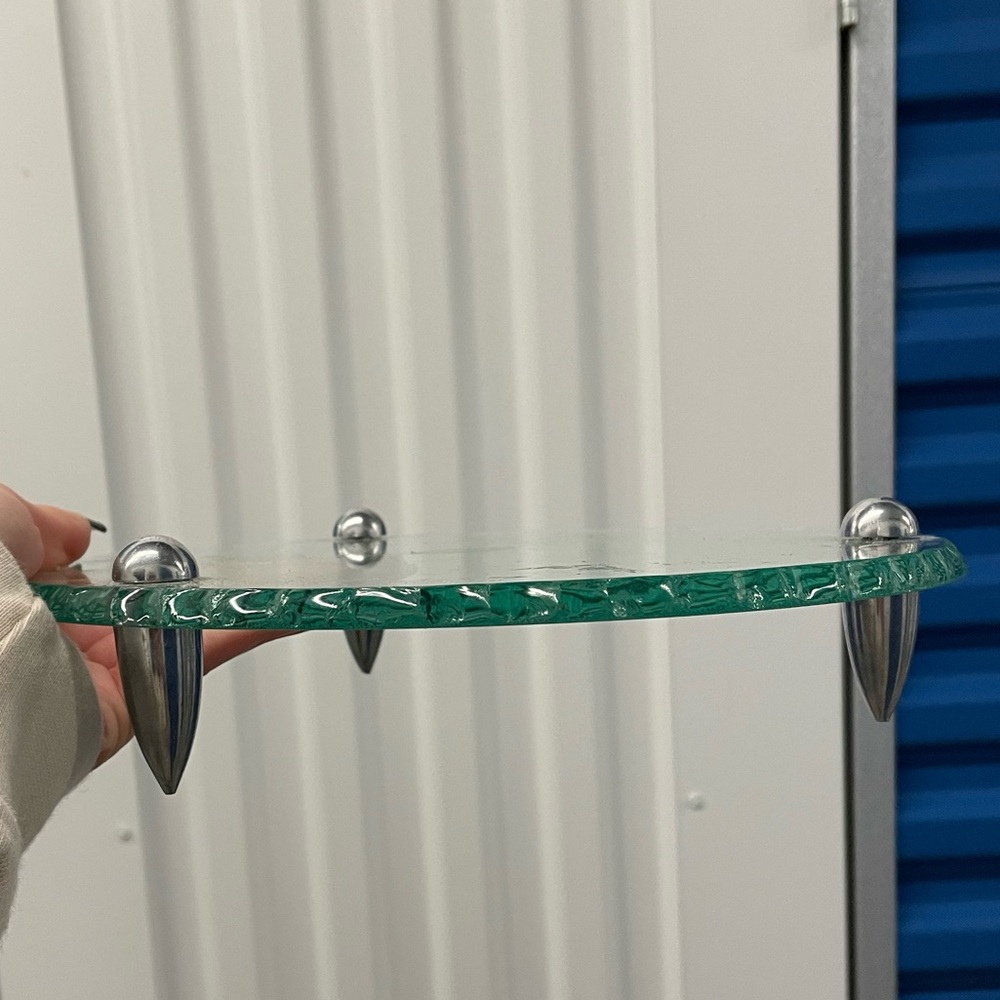 Badash crystal platter with three bullet stands